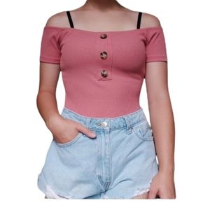 Off The Shoulder Ribbed Bodysuit